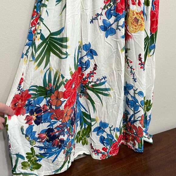 Crochet Floral Sundress Womens Large Boho Knee Length Resort Tropical‎ Festival - Picture 9 of 13